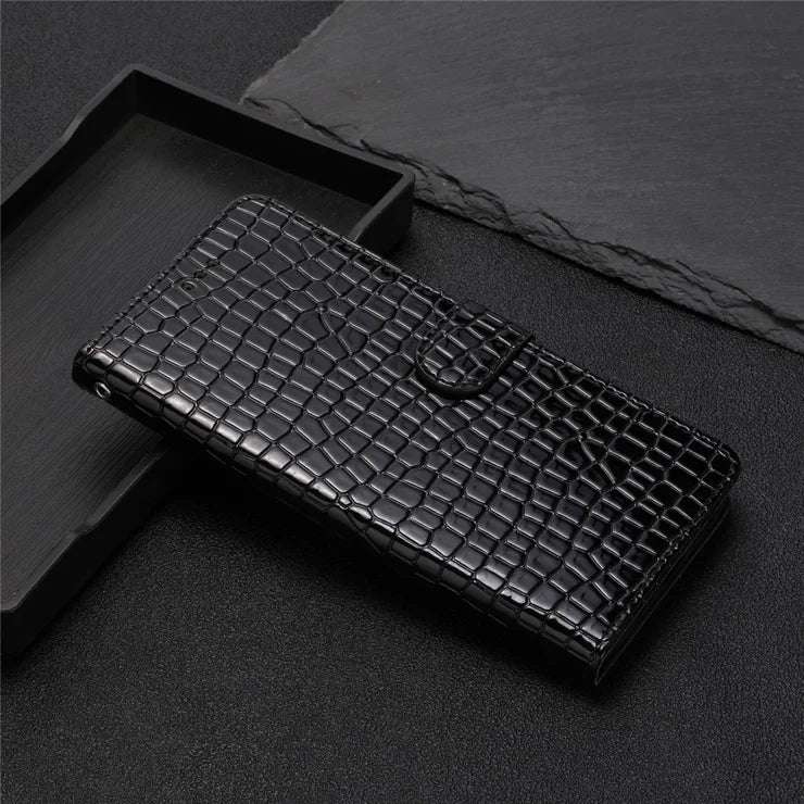 crocodile leather flip fold wallet for unisex