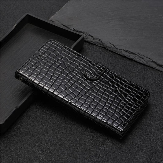 crocodile leather flip fold wallet for unisex