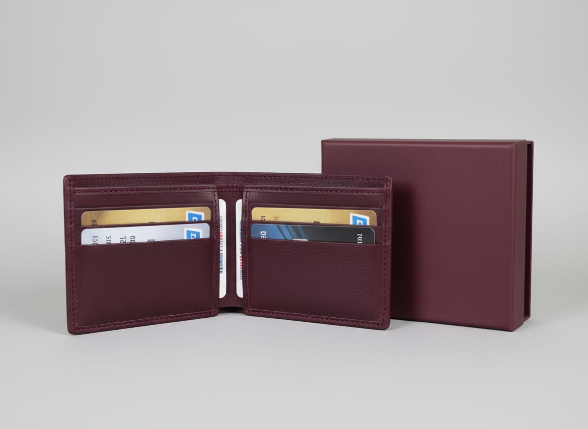 Burgundy Leather Slim Wallet"