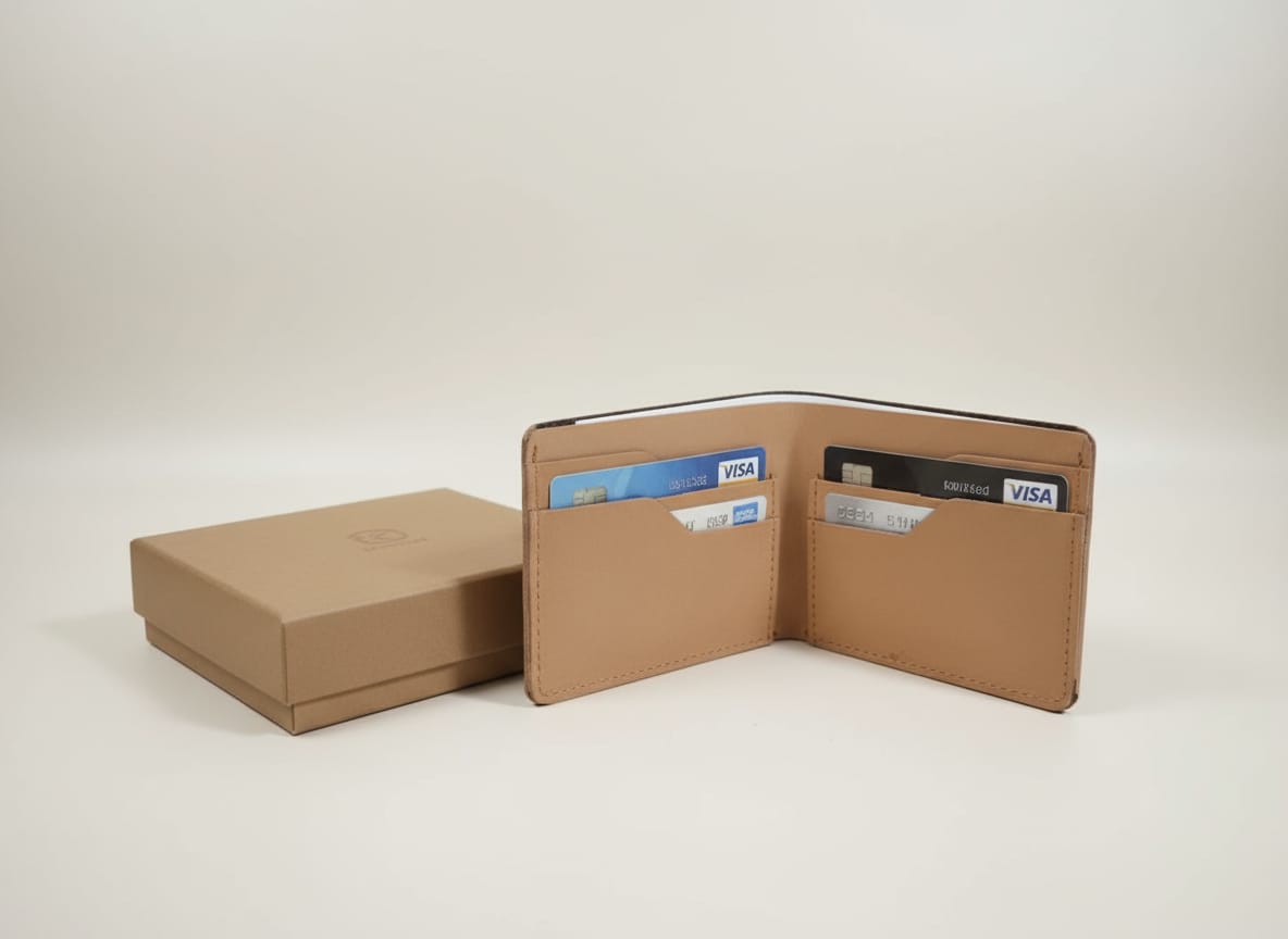 Premium Tan Leather Bi-Fold Wallet